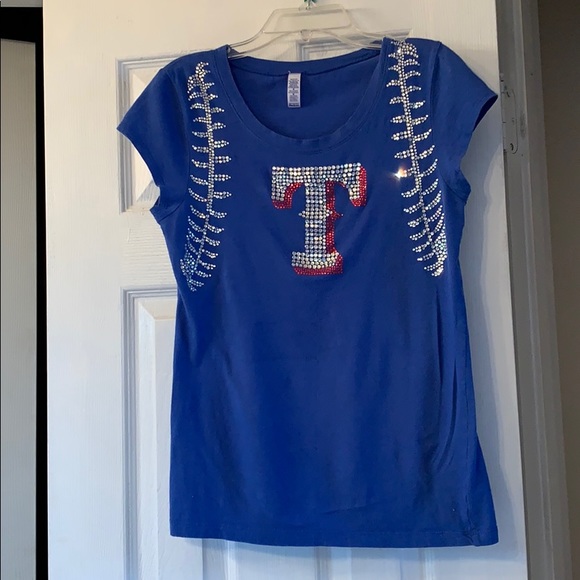 ⭐️WORLD SERIES CHAMPION TEXAS RANGERS CUSTOM BLING SHIRT ❤️🙌 🥳 - Picture 7 of 7